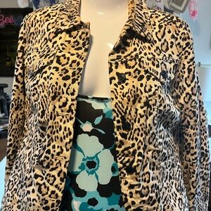 Chico’s Leopard Print Women's Jean Jacket